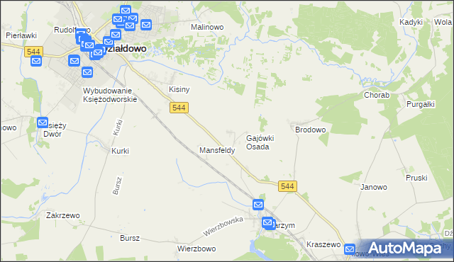 mapa Gajówki, Gajówki na mapie Targeo