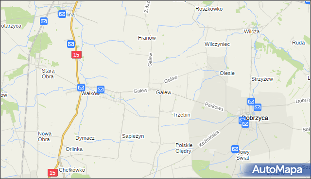 mapa Galew gmina Dobrzyca, Galew gmina Dobrzyca na mapie Targeo