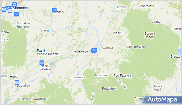 mapa Garnek gmina Kłomnice, Garnek gmina Kłomnice na mapie Targeo