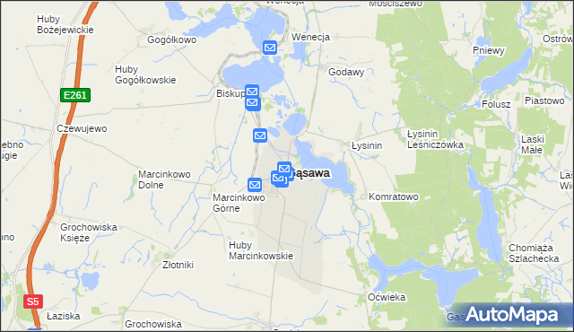 mapa Gąsawa, Gąsawa na mapie Targeo