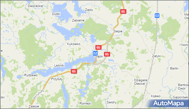 mapa Gąski gmina Olecko, Gąski gmina Olecko na mapie Targeo