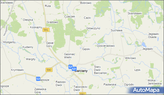 mapa Gęsiki, Gęsiki na mapie Targeo