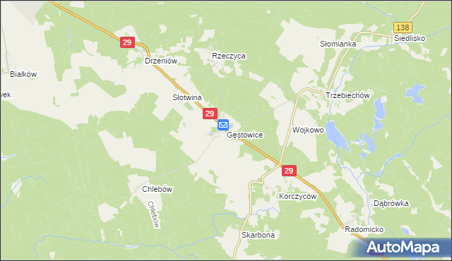 mapa Gęstowice, Gęstowice na mapie Targeo