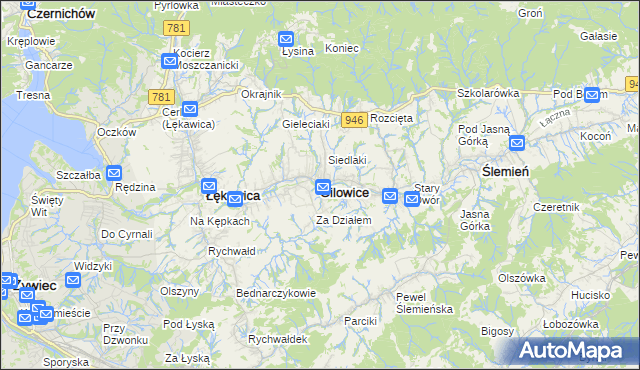 mapa Gilowice powiat żywiecki, Gilowice powiat żywiecki na mapie Targeo