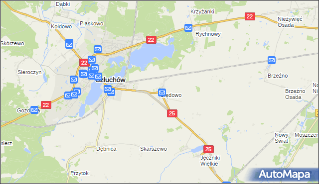 mapa Ględowo, Ględowo na mapie Targeo