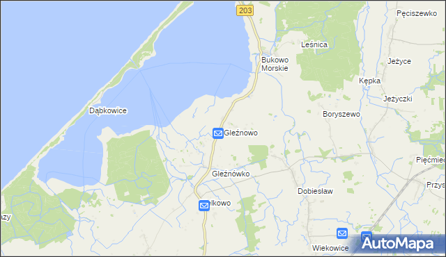 mapa Gleźnowo, Gleźnowo na mapie Targeo