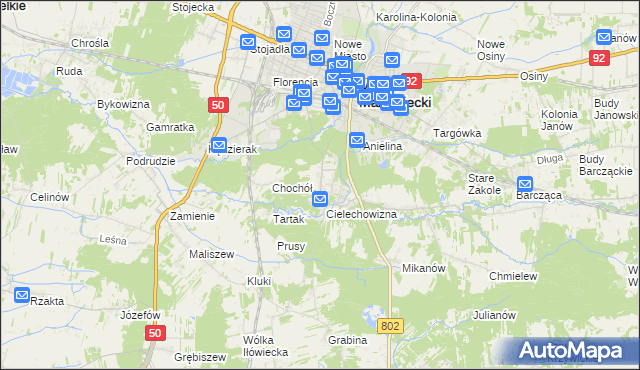 mapa Gliniak, Gliniak na mapie Targeo