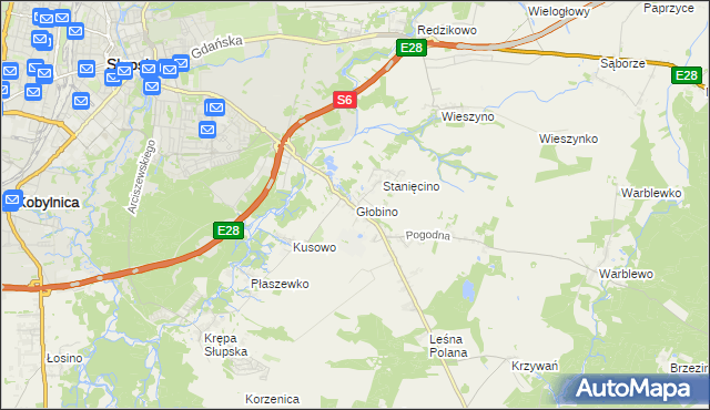 mapa Głobino, Głobino na mapie Targeo