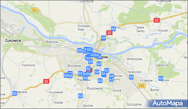 mapa Głogów, Głogów na mapie Targeo