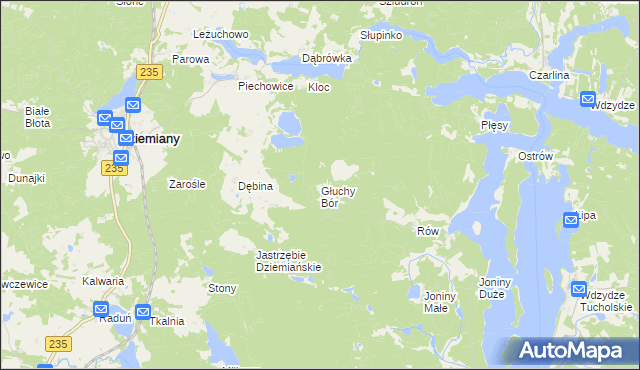 mapa Głuchy Bór, Głuchy Bór na mapie Targeo