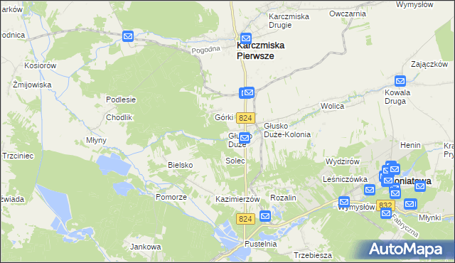 mapa Głusko Duże, Głusko Duże na mapie Targeo