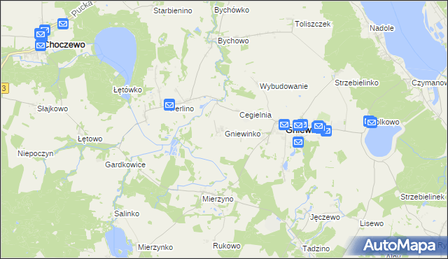 mapa Gniewinko, Gniewinko na mapie Targeo