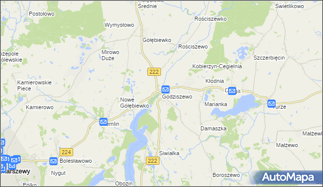mapa Godziszewo gmina Skarszewy, Godziszewo gmina Skarszewy na mapie Targeo