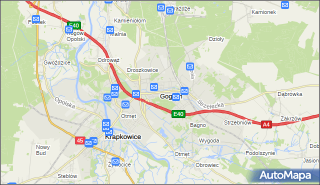 mapa Gogolin powiat krapkowicki, Gogolin powiat krapkowicki na mapie Targeo