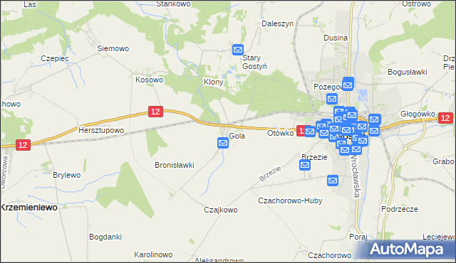 mapa Gola gmina Gostyń, Gola gmina Gostyń na mapie Targeo