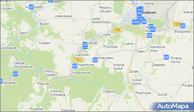 mapa Gołaczewy, Gołaczewy na mapie Targeo