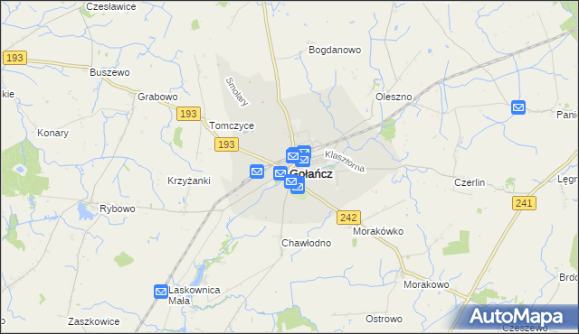 mapa Gołańcz, Gołańcz na mapie Targeo