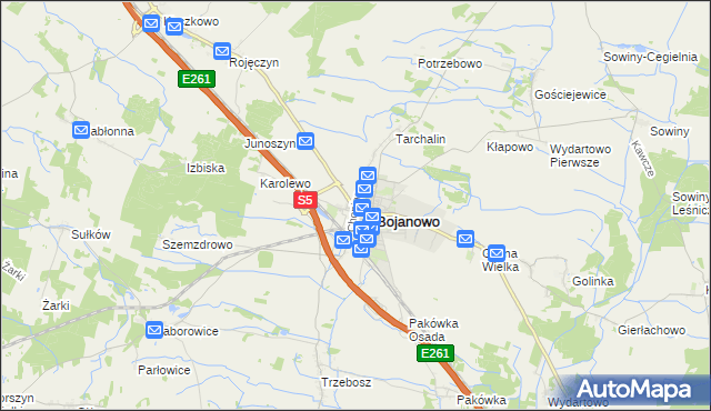mapa Gołaszyn gmina Bojanowo, Gołaszyn gmina Bojanowo na mapie Targeo