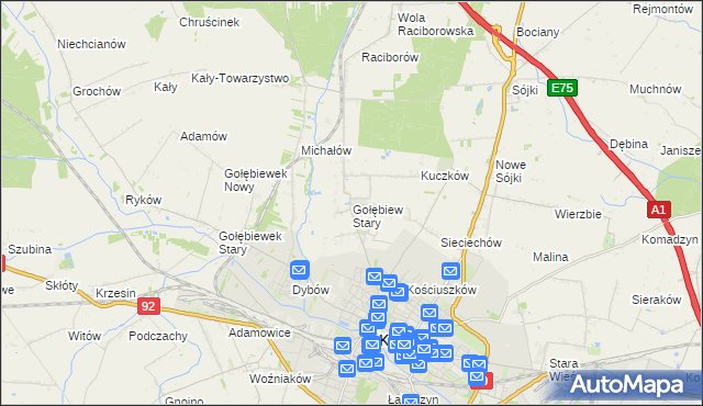 mapa Gołębiew Stary, Gołębiew Stary na mapie Targeo