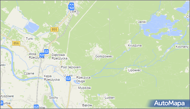 mapa Goliszowiec, Goliszowiec na mapie Targeo