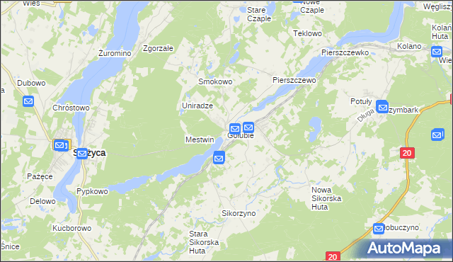 mapa Gołubie, Gołubie na mapie Targeo