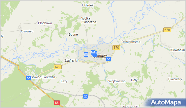 mapa Goniądz, Goniądz na mapie Targeo