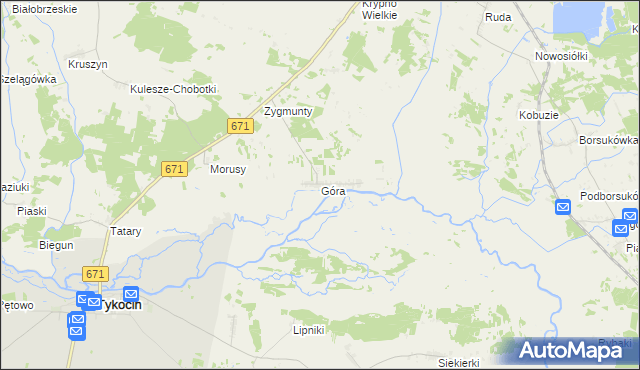 mapa Góra gmina Krypno, Góra gmina Krypno na mapie Targeo