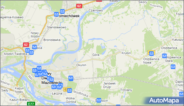 mapa Góra gmina Wieliszew, Góra gmina Wieliszew na mapie Targeo