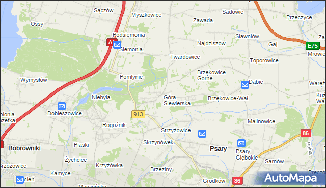 mapa Góra Siewierska, Góra Siewierska na mapie Targeo