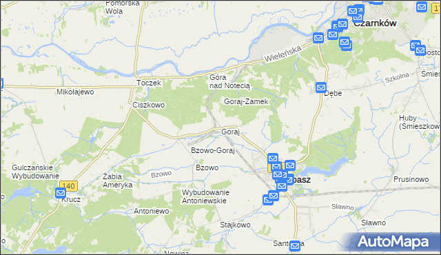 mapa Goraj gmina Lubasz, Goraj gmina Lubasz na mapie Targeo