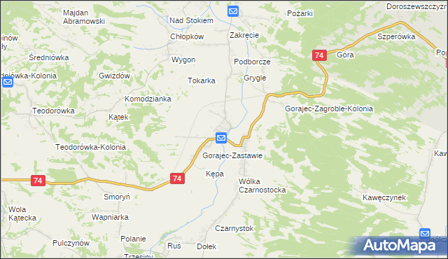 mapa Gorajec-Stara Wieś, Gorajec-Stara Wieś na mapie Targeo
