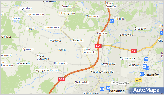 mapa Górka Pabianicka, Górka Pabianicka na mapie Targeo