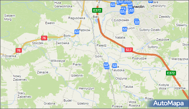 mapa Górki gmina Garwolin, Górki gmina Garwolin na mapie Targeo