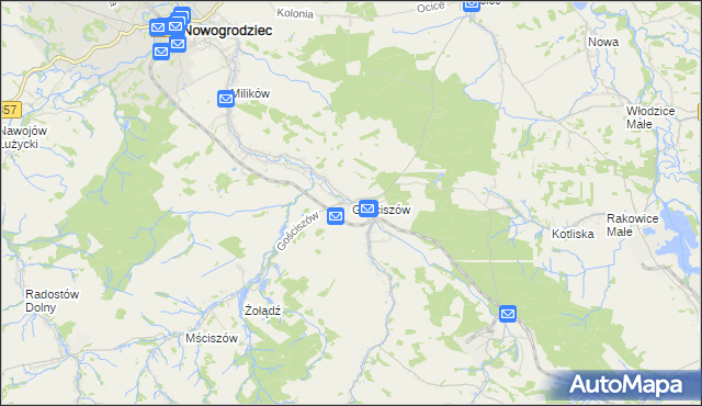 mapa Gościszów, Gościszów na mapie Targeo