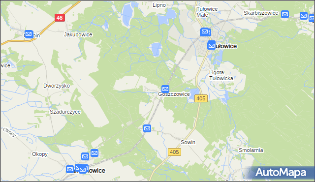 mapa Goszczowice, Goszczowice na mapie Targeo