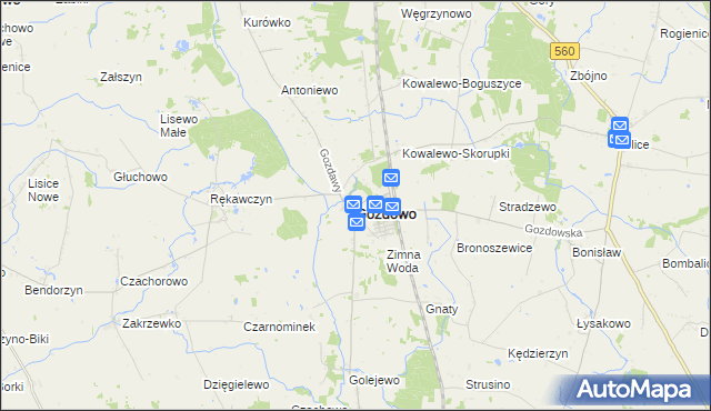 mapa Gozdowo powiat sierpecki, Gozdowo powiat sierpecki na mapie Targeo
