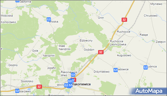 mapa Goździn, Goździn na mapie Targeo