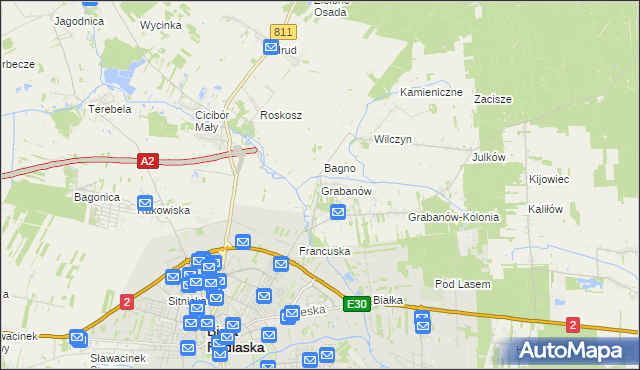 mapa Grabanów, Grabanów na mapie Targeo