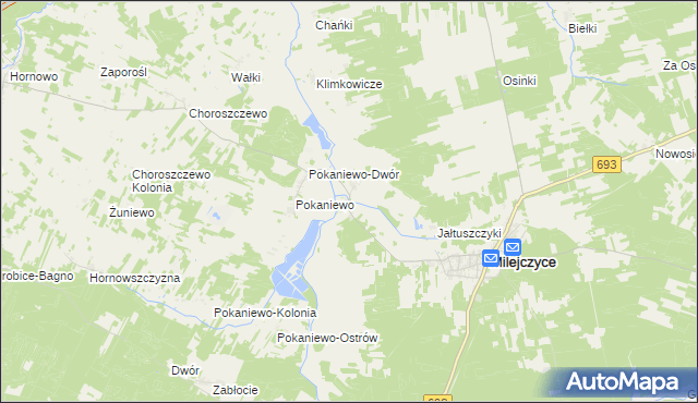 mapa Grabarka gmina Milejczyce, Grabarka gmina Milejczyce na mapie Targeo