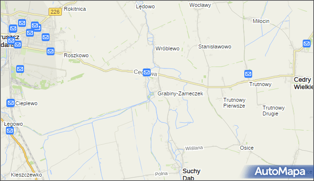 mapa Grabiny-Zameczek, Grabiny-Zameczek na mapie Targeo