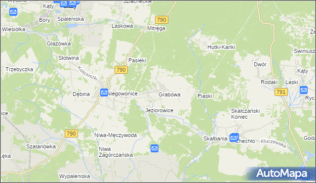 mapa Grabowa gmina Łazy, Grabowa gmina Łazy na mapie Targeo