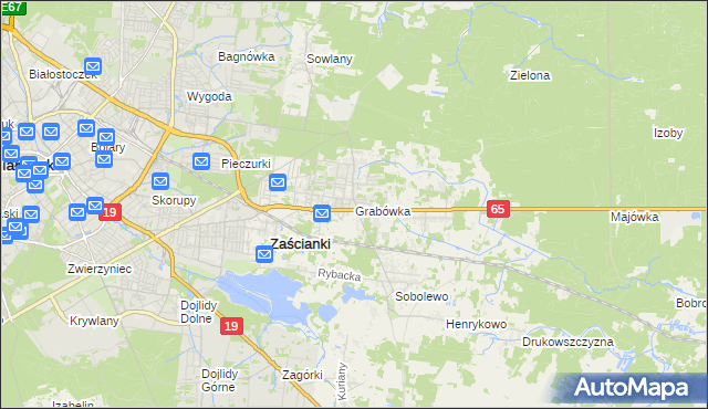 mapa Grabówka gmina Supraśl, Grabówka gmina Supraśl na mapie Targeo