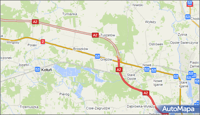 mapa Gręzów, Gręzów na mapie Targeo