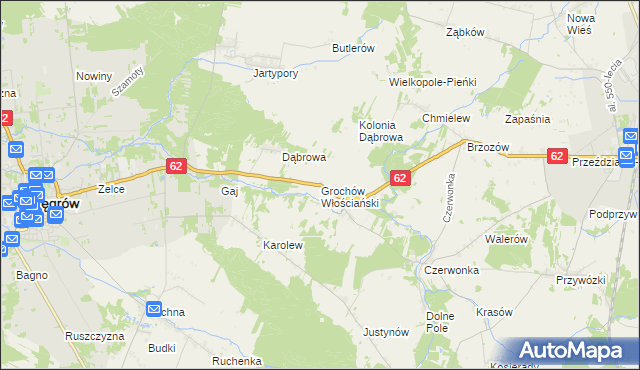 mapa Grochów Włościański, Grochów Włościański na mapie Targeo