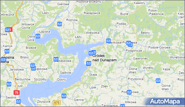 mapa Gródek nad Dunajcem, Gródek nad Dunajcem na mapie Targeo