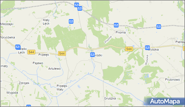 mapa Gródki gmina Płośnica, Gródki gmina Płośnica na mapie Targeo