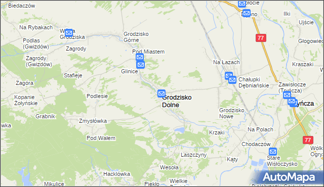 mapa Grodzisko Dolne, Grodzisko Dolne na mapie Targeo