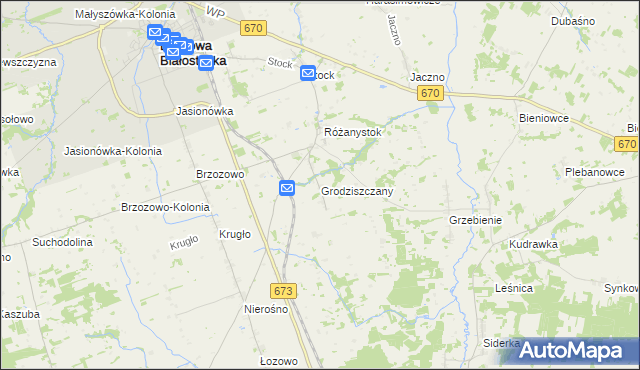 mapa Grodziszczany, Grodziszczany na mapie Targeo