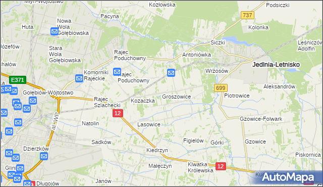 mapa Groszowice, Groszowice na mapie Targeo