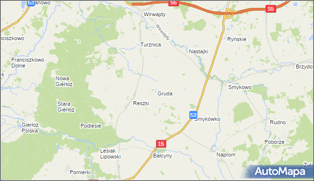 mapa Gruda, Gruda na mapie Targeo